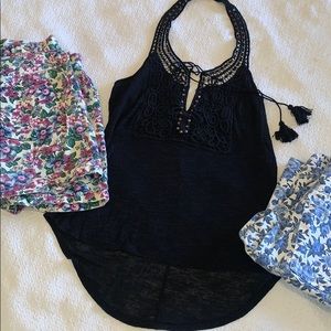 Embellished halter top